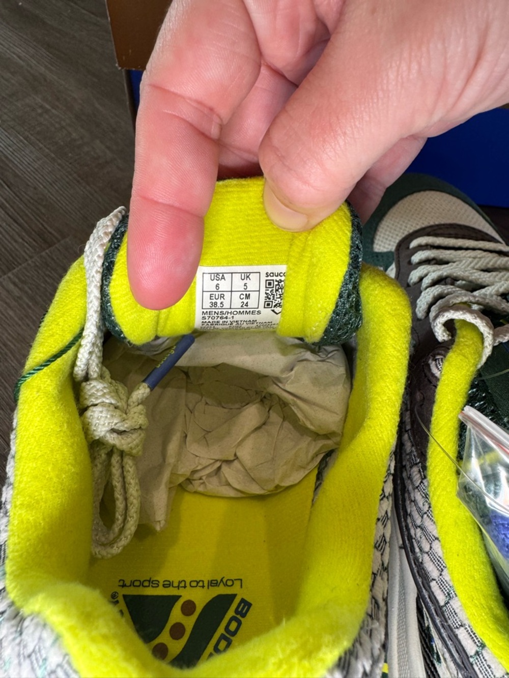 Saucony X Bodega 3D Grid Hurricane Cream Green Beige Sneakers - Picture 7 of 15